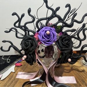 Black and Purple Floral Headpiece
